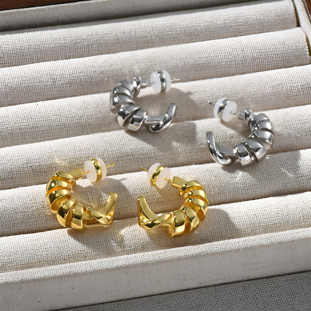 <tc>Natalie Spirale Cerceau Boucles d'oreilles</tc>
