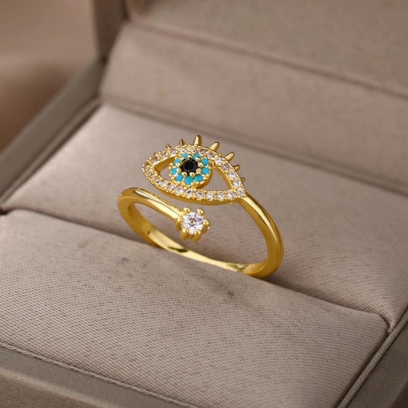 Bague œil maléfique bleu