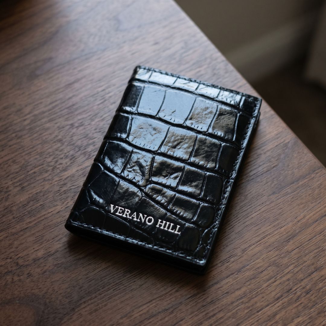 Croc-Embossed Bifold Wallet