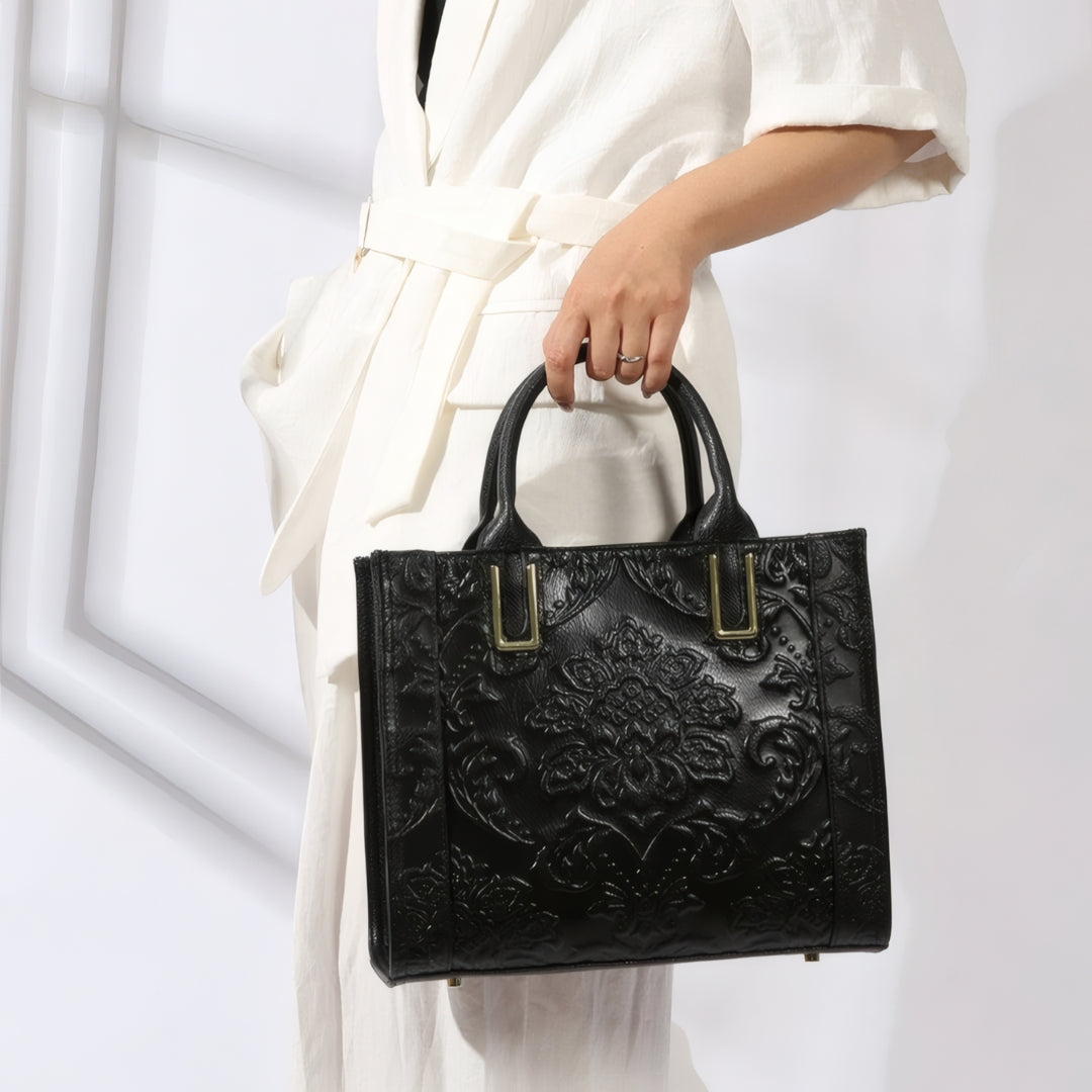 Fiorenza Embossed Medium Tote Bag