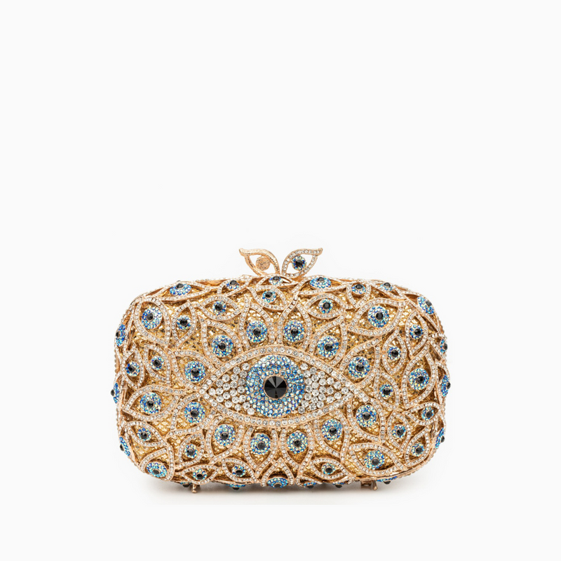 Pochette con cristallo Malocchio - Oro