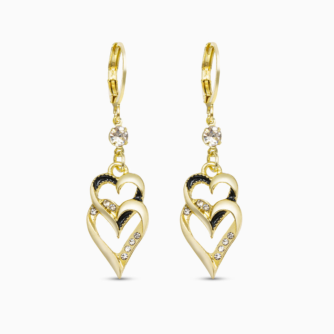 Boucles d'oreilles double couche Love