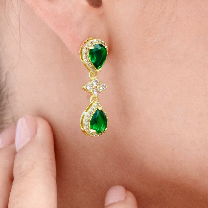 Luxueuse parure de bijoux vert émeraude