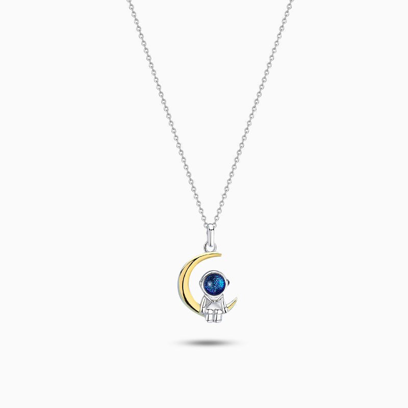 Collier lune astronaute