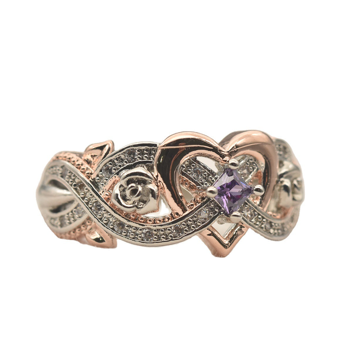 Bague romantique en forme de coeur pour femme