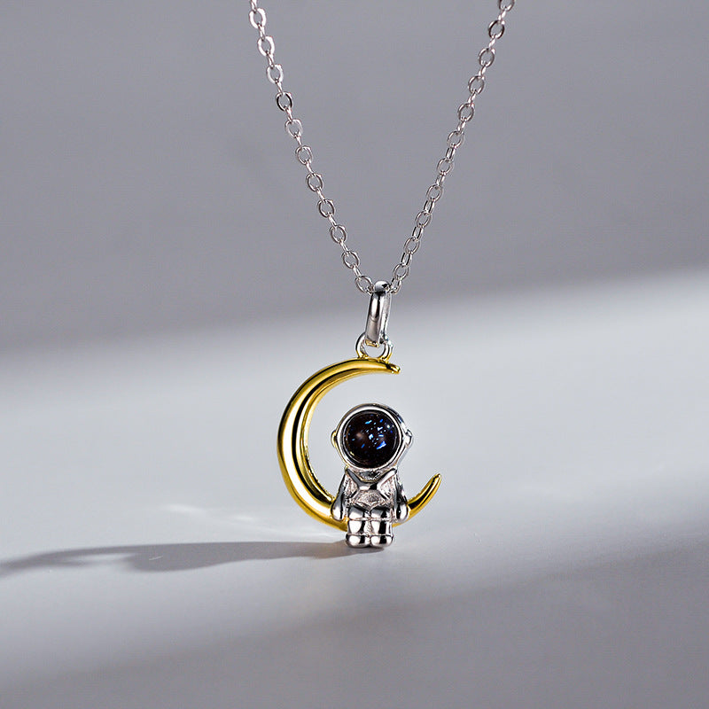 Collier lune astronaute