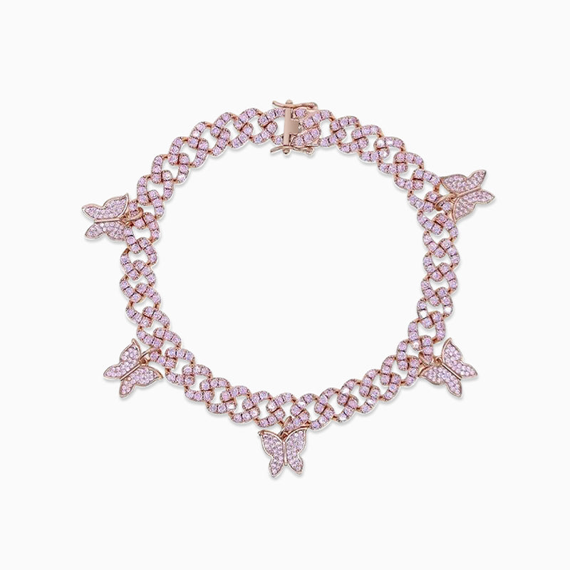 Bracelet de cheville cubain Alluring Butterflies