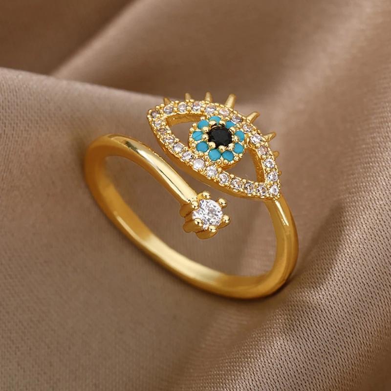 Bague œil maléfique bleu