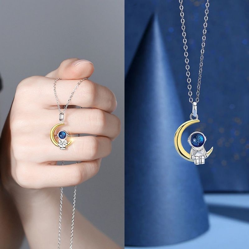 Collier lune astronaute