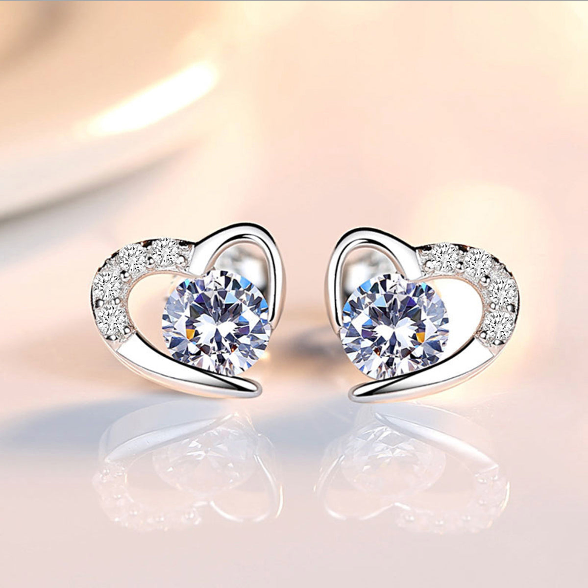 Boucles d'oreilles amour étincelantes