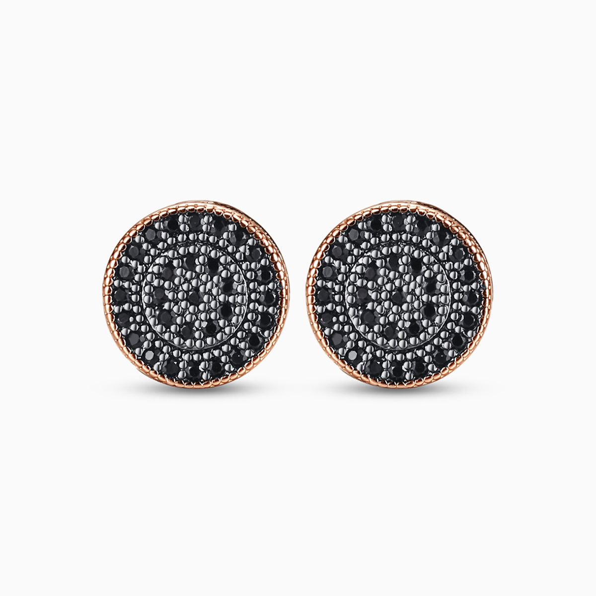 Boucles d'oreilles circulaires en rose noire