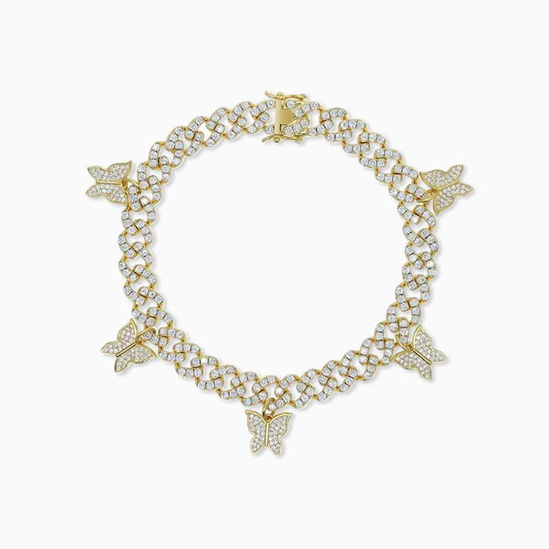 Bracelet de cheville cubain Alluring Butterflies