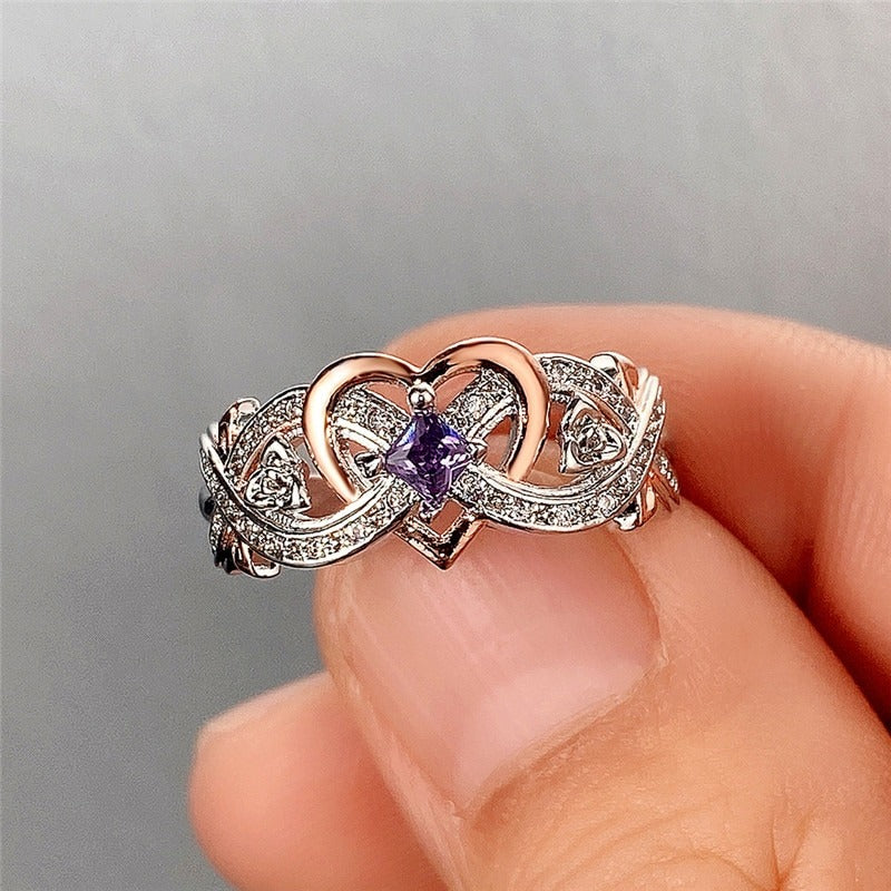 Bague romantique en forme de coeur pour femme