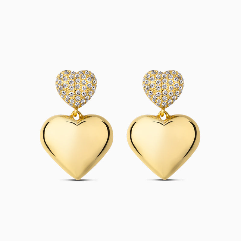 Boucles d'oreilles avec pendentif en forme de coeur