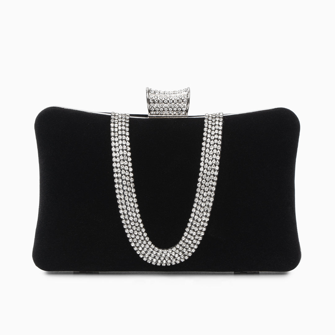 Pochette en velours scintillant